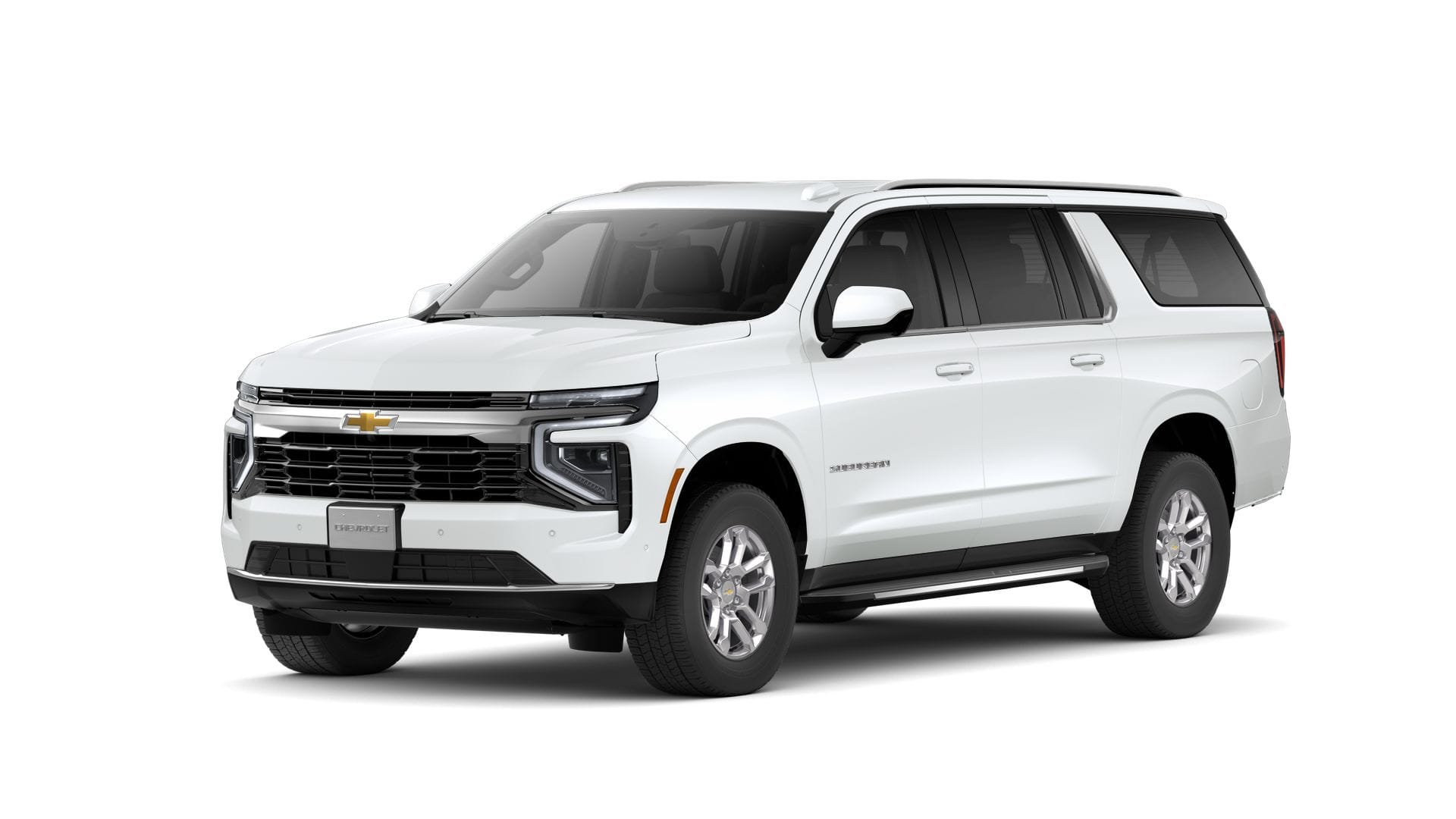 2026 Chevrolet Suburban LS in Summit White — front three-quarter view